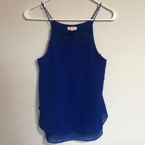 Blue Sheer Layered Tank Top